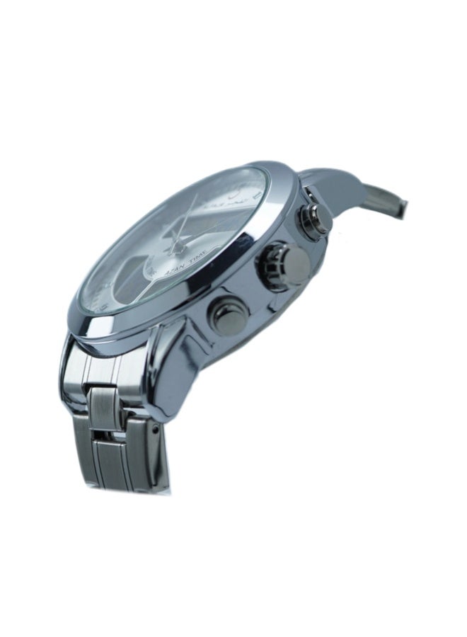 ساعة رجالية تناظرية + رقمية مستديرة من الفولاذ المقاوم للصدأ WA-10 - Image 2